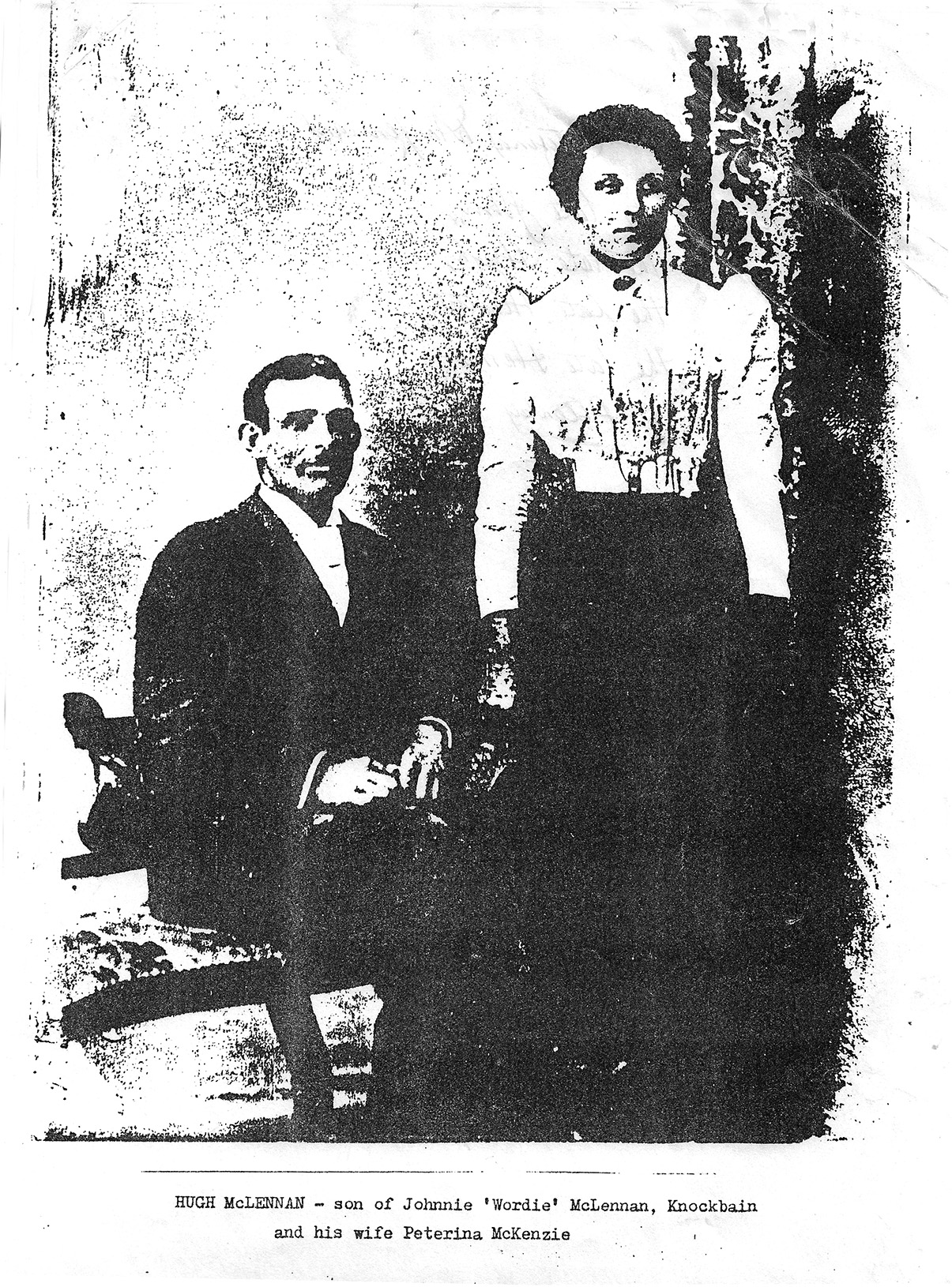 Photo of photos/Hugh MacLennan 1864-1943 w wife Christina Peterina portrait